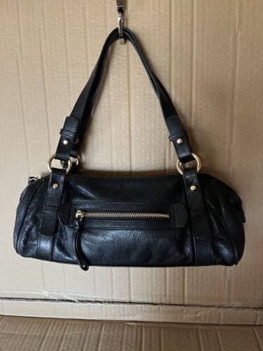 RALPH LAUREN~Black Leather Shoulder Bag Purse Cute! - Picture 1 of 6