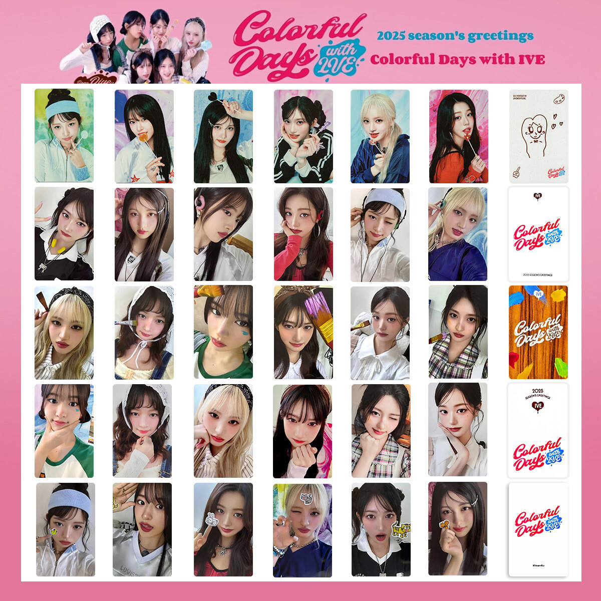6pcs/set Kpop IVE 2025 SEASON'S GREETING Self Made Photocard