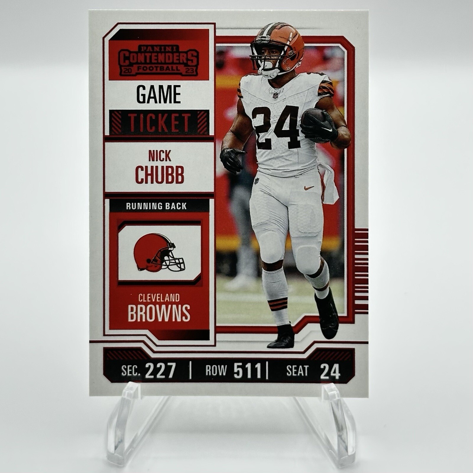2023 Panini Contenders NICK CHUBB #26 Game Ticket Red - Cleveland Browns