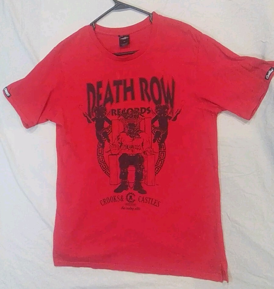 FILA Camicia Crooks and Castles X Death Row Records media rossa logo angeli demone snoop