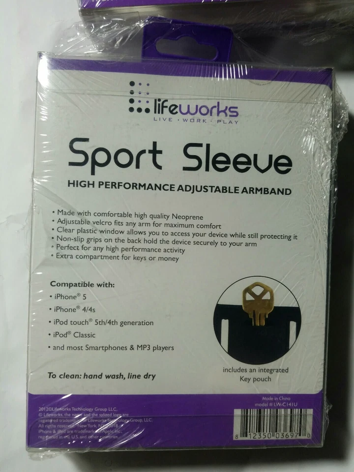 Paquete de 2 fundas deportivas Lifeworks iPhone 4/4s/5/5s/5c - púrpura - totalmente nuevas en paquete Foto 2 de 3