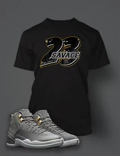 23 Savage Tee Shirt To Match J12 Cool Grey Shoe Men's Tee Shirt Graphic Sport T