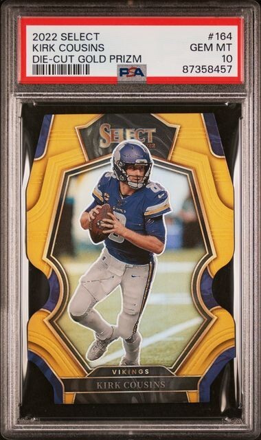 2022 Select KIRK COUSINS #164 GOLD Prizm Die-Cut 10/10 PSA 10 POP 2!