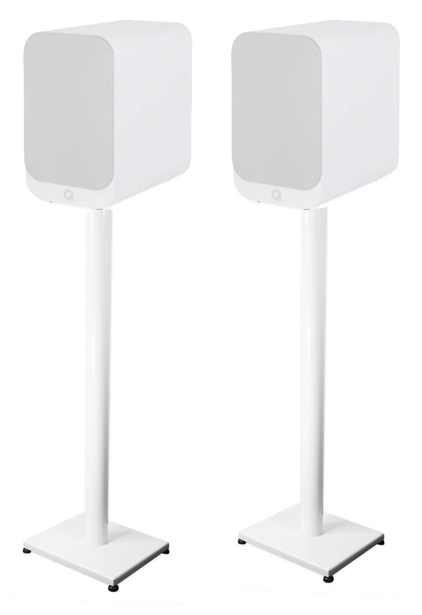 Pair 37” Steel White Stands For Q Acoustics 3020i Bookshelf
