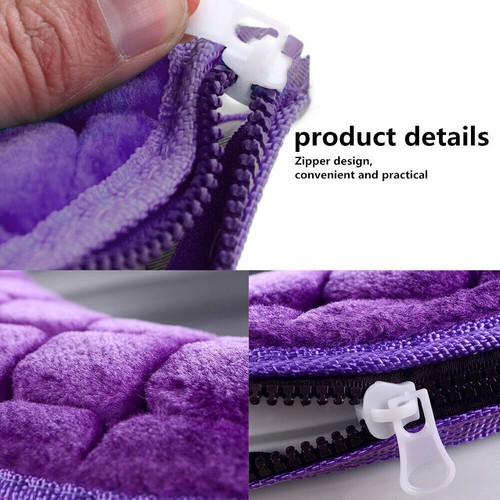 Washable Toilet Seat Cover Soft Warm Mat Bathroom Thick Pad Zipper Home Purple. - 第 4/6 張圖片