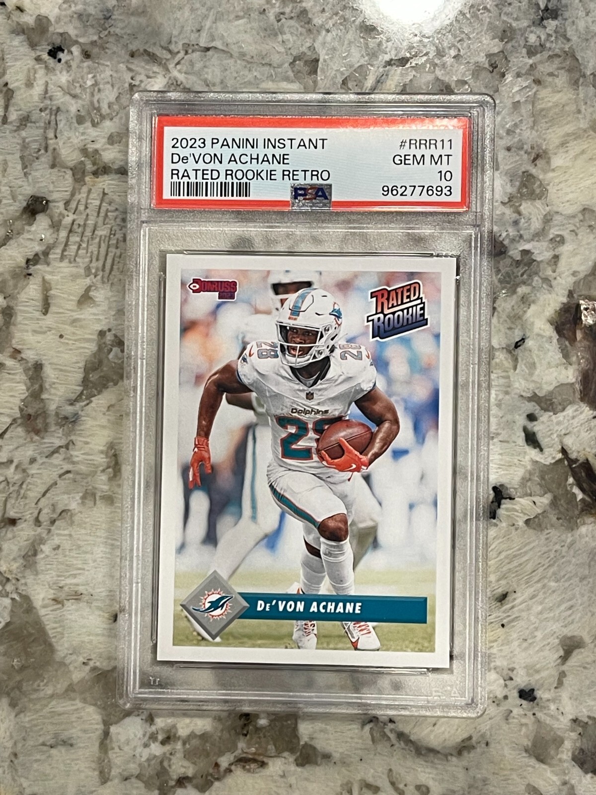 De'Von Achane Panini Instant Rated Rookie Retro #RRR11 Base