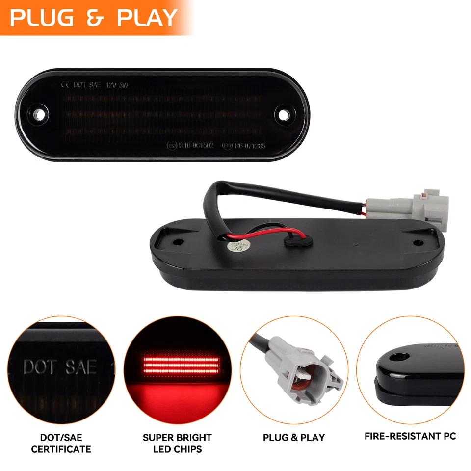 For 1996-2000 Toyota Rav4 Rear Fender Side Marker Red Corner Parking Signal Lamp - Image 3 of 4