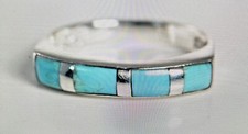 Natural Kingman Turquoise Ring size 7 in Sterling Silver 1.00 ctw