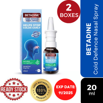 2 Unit of BETADINE Adult Cold Defence Nasal Spray 20ml Helps Stop Colds Early