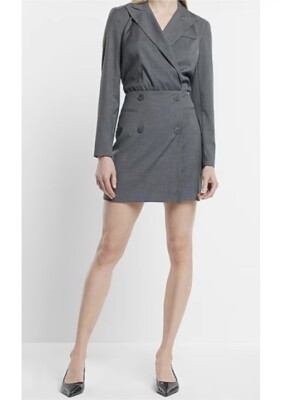 New Express Double Breasted Wrap Mini Blazer Dress Size 12 | eBay