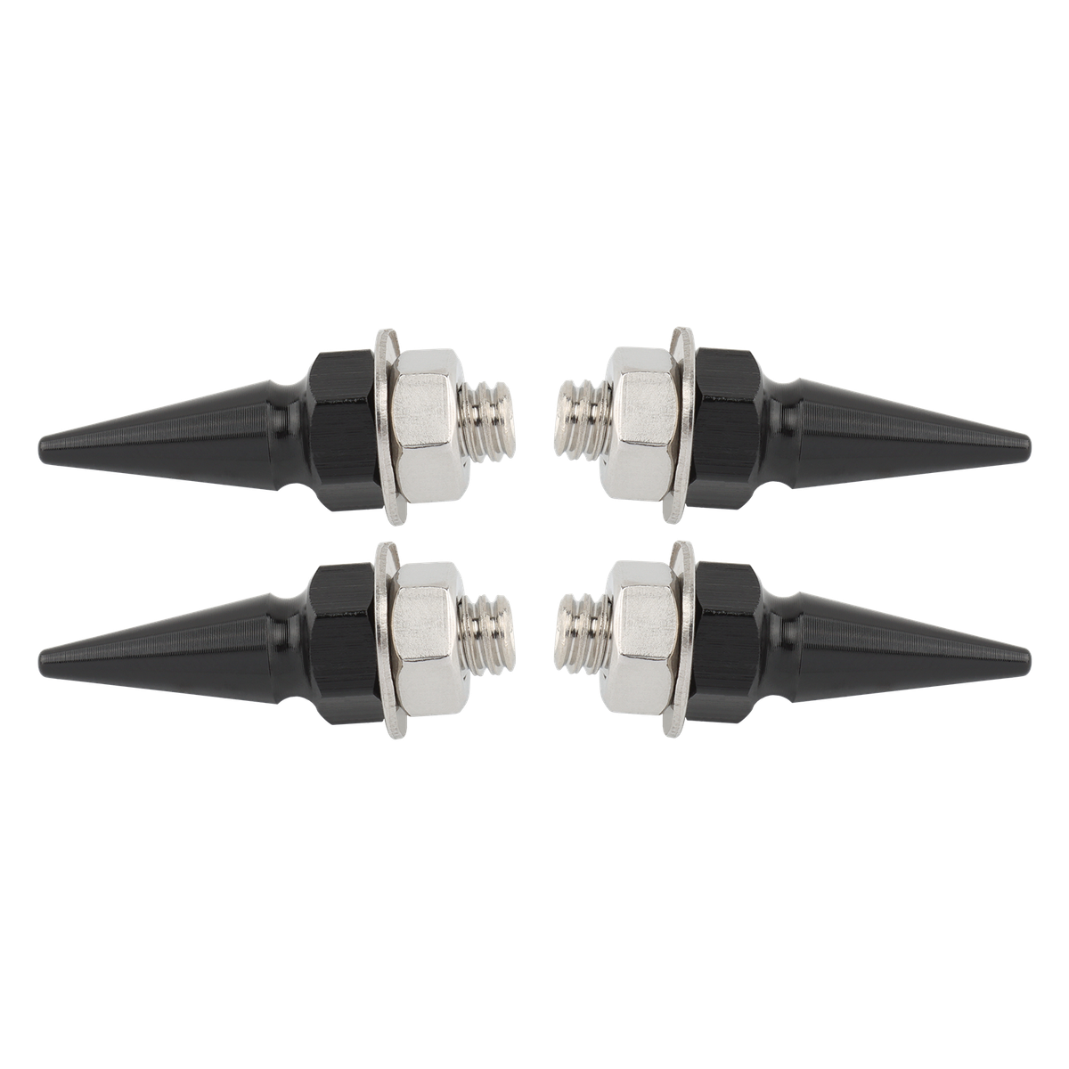 Chrome License Plate Screws 4 Black Spike Billet Aluminum Motorcycle License Plate Frame Screws - Custom Bolt Set Black License Plate Bolts - Foto 9