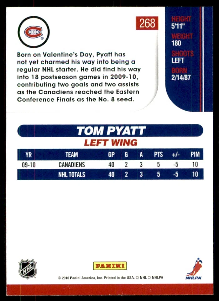 2010-11 Score Tom Pyatt #268 - Image 2 of 2