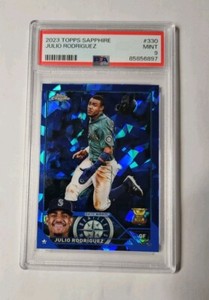 2023 Topps Chrome Sapphire Julio Rodriguez Rookie Cup #330 Mariners PSA 9