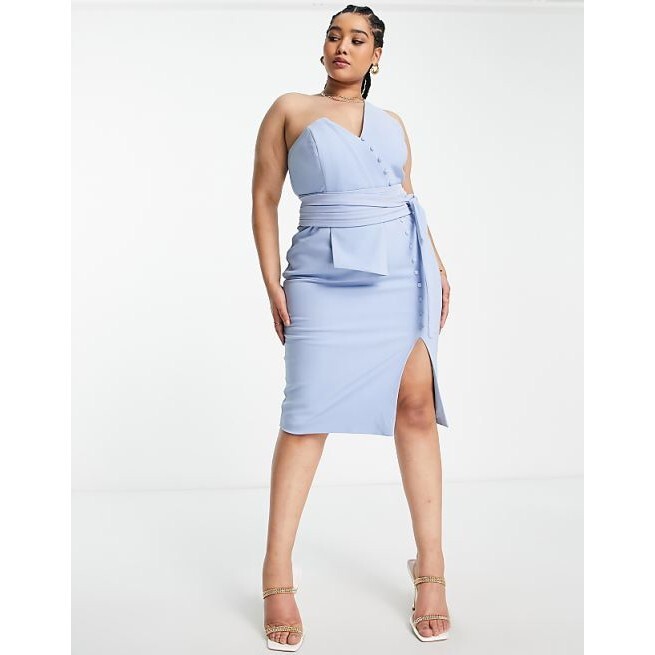 lavish alice one shoulder dress LEANNA One Shoulder Asymmetric Draped Hem Midi Dress In Lilac