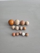 Lot Of Antique Clay Marbles Various Sizes-13 Total