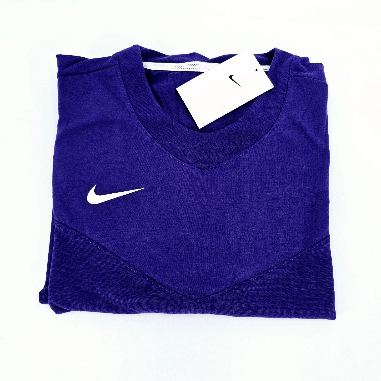 Nike Coaches Maglia Calcio Dri Fit Manica Lunga Uomo GRANDE L Viola NUOVA