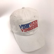 Vineyard Vines Forth Of July Theme White Cotton Hat With Red Blue Lettering