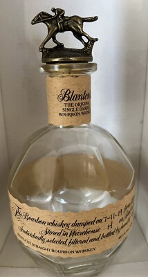 Blantons Bourbon Whiskey Empty Bottle With Letter A Horse Stopper 7-11-19