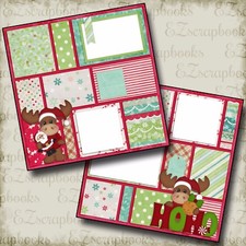CHRISTMAS MOOSE - Premade Scrapbook Pages - EZ Layout 330