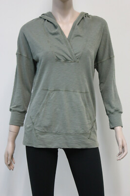 Aether Apparel Hoodie Olive Womens active sports top Cotton  Sz 4