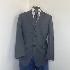 Jos A Bank Mens 39R Gray Wool 2 Button Medium 43" Sport Coat Blazer Suit Jacket*