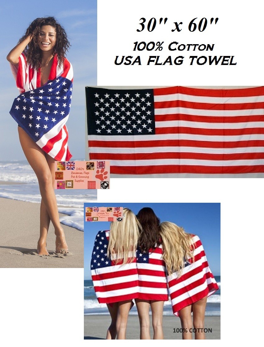 Mud Pie Flag Patch Americana Towel - 26x12 Inch Cotton Hand Towel With Patriotic Design