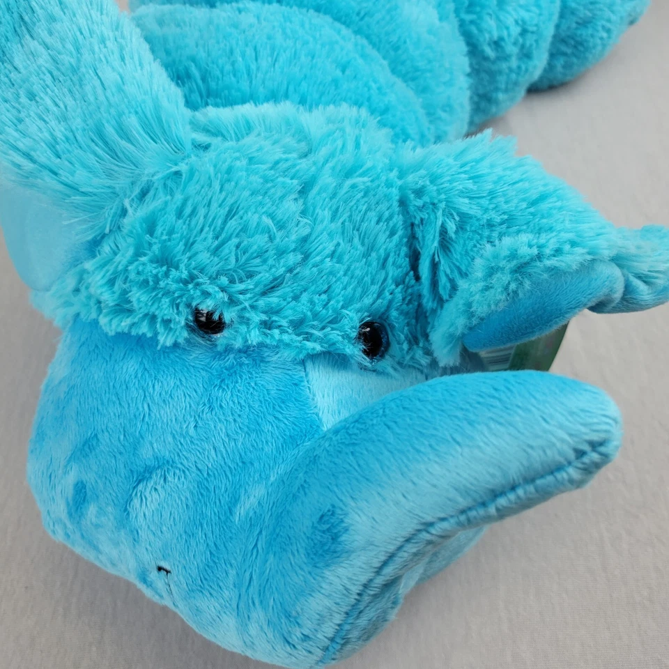 Pelúcia Pillow Pets Body Pillars Baby Blue Squiggly Elephant 30" RARA - Imagem 3 de 4