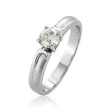  18K White Gold Ring Jewelry 0.45ct Diamond Bridal Engagement Solitaire Round 