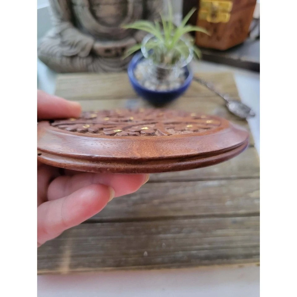Tree of Life Carved Wood Stick Burner/ Incense Burner - Image 4 of 4