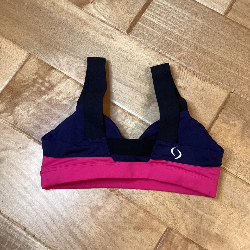 Sujetador deportivo acolchado Brooks Moving Comfort Hot Shot rosa azul marino para mujer XS Foto 2 de 4