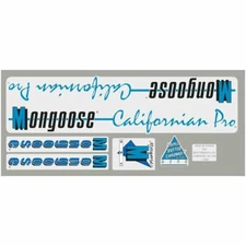 1988 Mongoose - Californian Pro decal set -  chrome frame