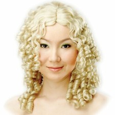 Dress-Up-America Blonde Ringlets Wig - Colonial Short Curly Blonde Costume Wig