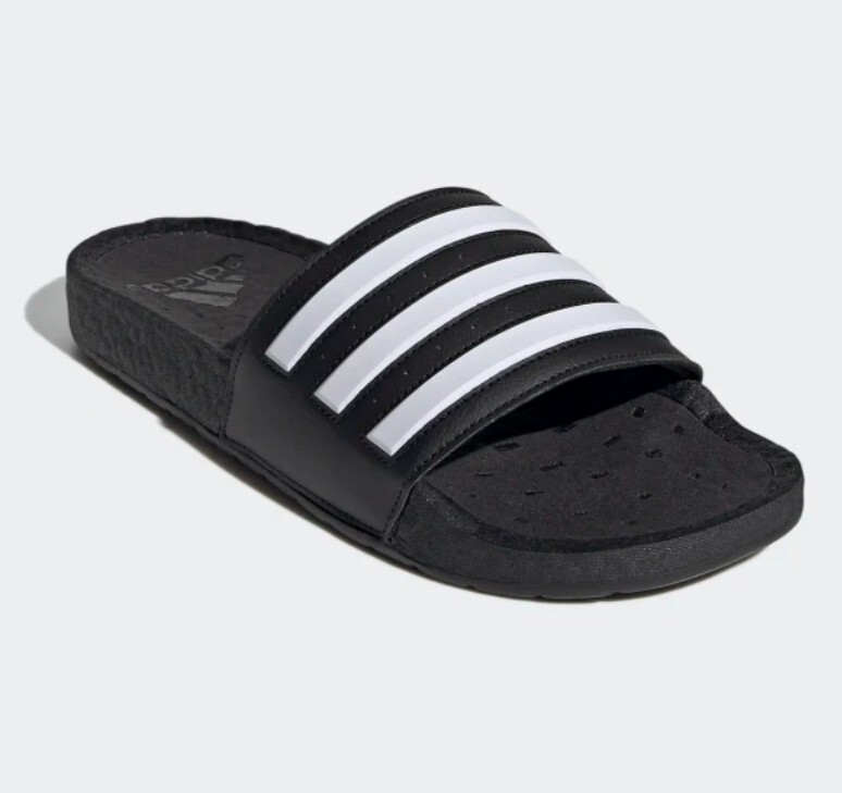Adidas Adilette Boost Slides Black & White Unisex Men display picture 2