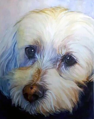 Custom Pet Portrait from Photo 12x16'' Realistic Watercolor Personalised Painting