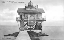 Cat Island Light House Gulfport Mississippi MS Reprint Postcard