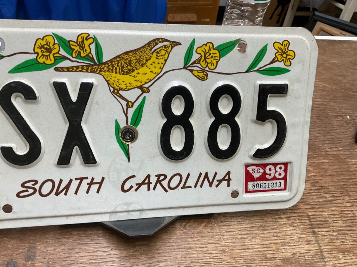 Véritable Plaque Immatriculation de Caroline du Sud (7696) USA