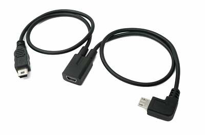 USB 3.1 Kabel 30 cm Mini B Buchse zu Stecker & Micro B Stecker Winkel Schwarz