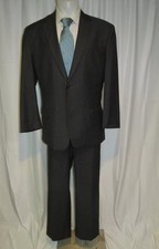 Traje Michael Hopkins Zegna Tela 15 Micras Gris Rayas A Medida Dos Botones 42L