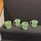 Fire King Coffee Cups (Lot of 4) Jadeite Green D Handle (Set 4)