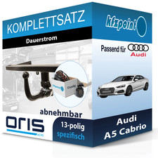 Für Audi A5 Cabrio 09- ORIS Anhängerkupplung abnehmbar + 13polig E-Satz neu