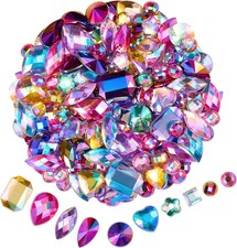 1200 Pcs AB Rhinestones for Bedazzling, Rainbow Effect Craft Gems for Crafting,