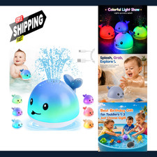 Baby Bath Toy Whale Light Up Water Sprinkler for Toddlers Babies Pool Shower Toy