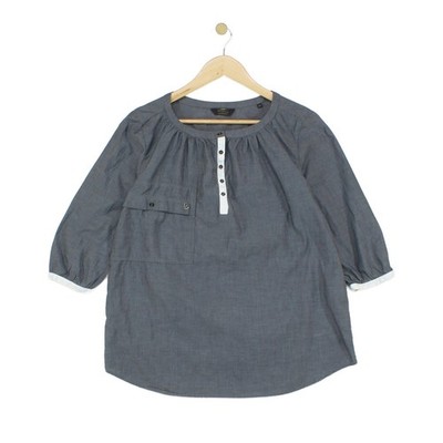 Thomas Burberry Blusenshirt Damen Größe XS grau Sommer leicht