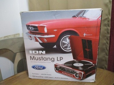 ION Mustang LP 4-in-1 Vinyl Record Player Turntable - Red for sale