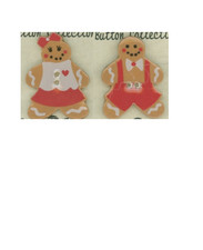 Mill Hill Ceramic Buttons 86014 Girl  Boy Gingerbread