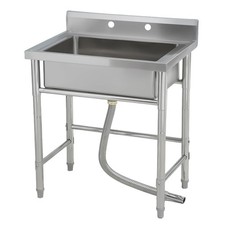Commercial Kitchen Sink ,Freestanding 1-Compartment Stainless Steel Utility Sink