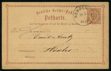 DR Brustschild Ganzsache P1 K1 REMSCHEID nach Höxter