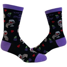 Women's Wine Drinking Socks Funny Vino Wine Lover Graphic Novelty Footwear