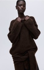 NWT H M Premium Selection Oversized Mohair-blend Sweater. Brown. Small Sold Out