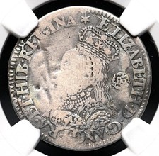 ENGLAND. Elizabeth I, Silver Milled Sixpence, 1562, S-2596, Scarce, NGC VF Det